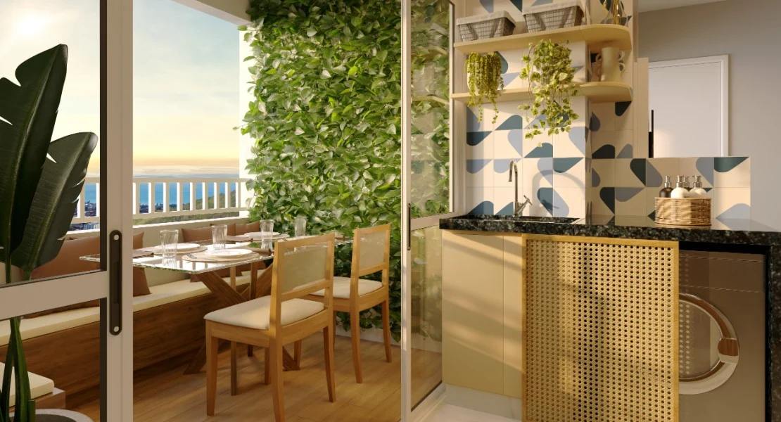 Varanda gourmet no Vale das Tulipas